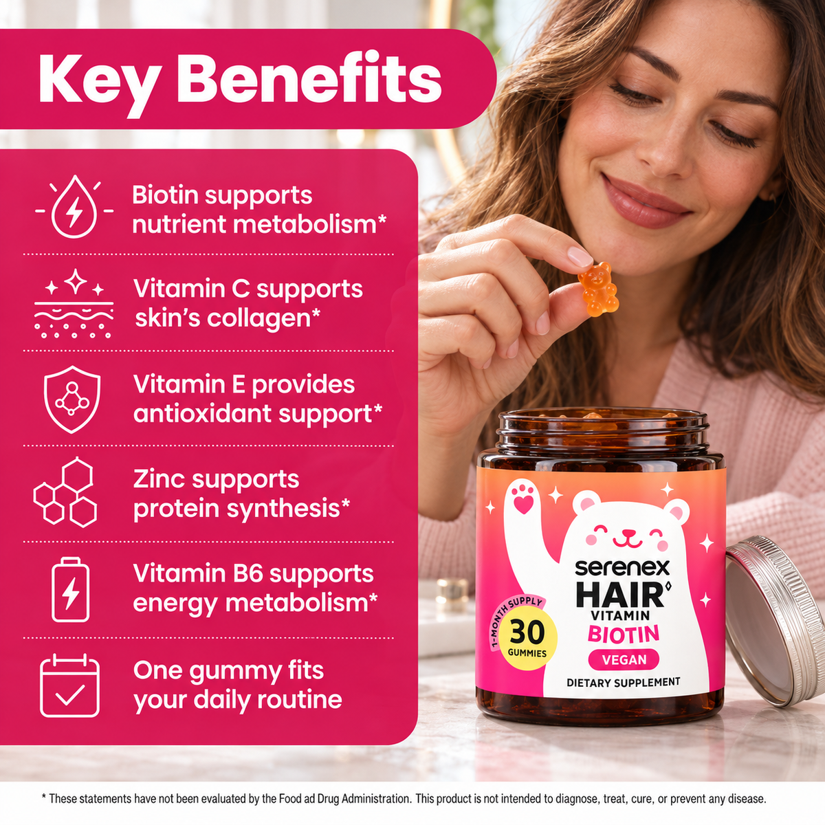 Serenex Hair Biotin Gummies