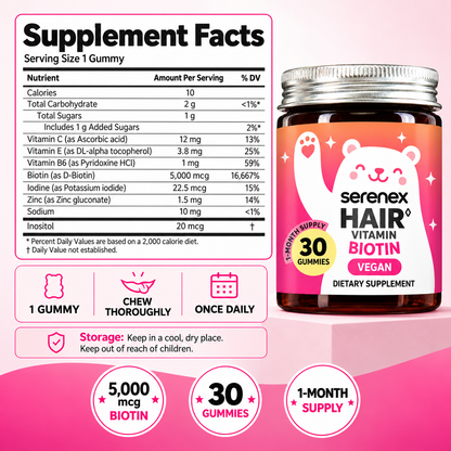 Serenex Hair Biotin Gummies
